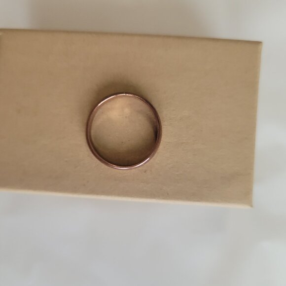 Copper Ring Smooth Wedding Band Size 5 3/4 - Picture 5 of 8